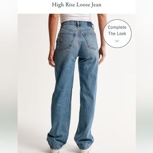 Abercrombie & Fitch High Rise Loose Jean color ‘medium’ online exclusive 30R